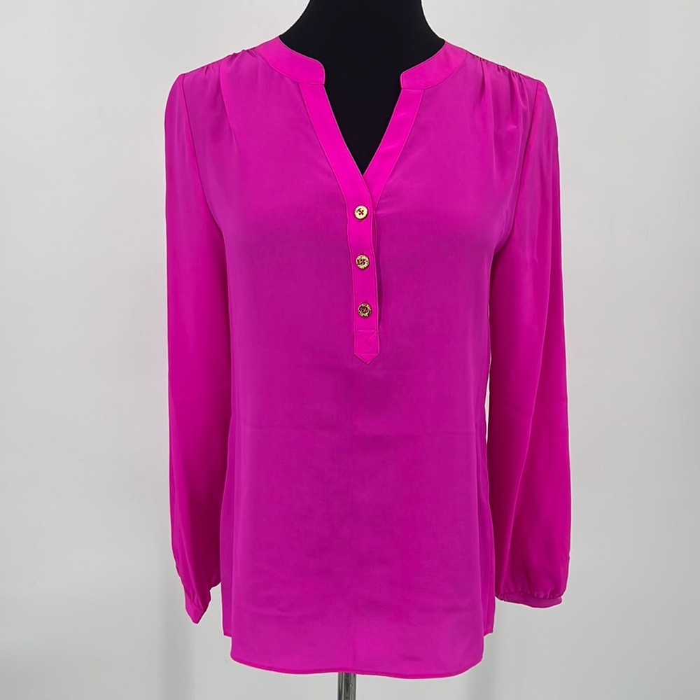 Lilly Pulitzer  Long Sleeve Peasant Style Blouse Women's Sz. XS